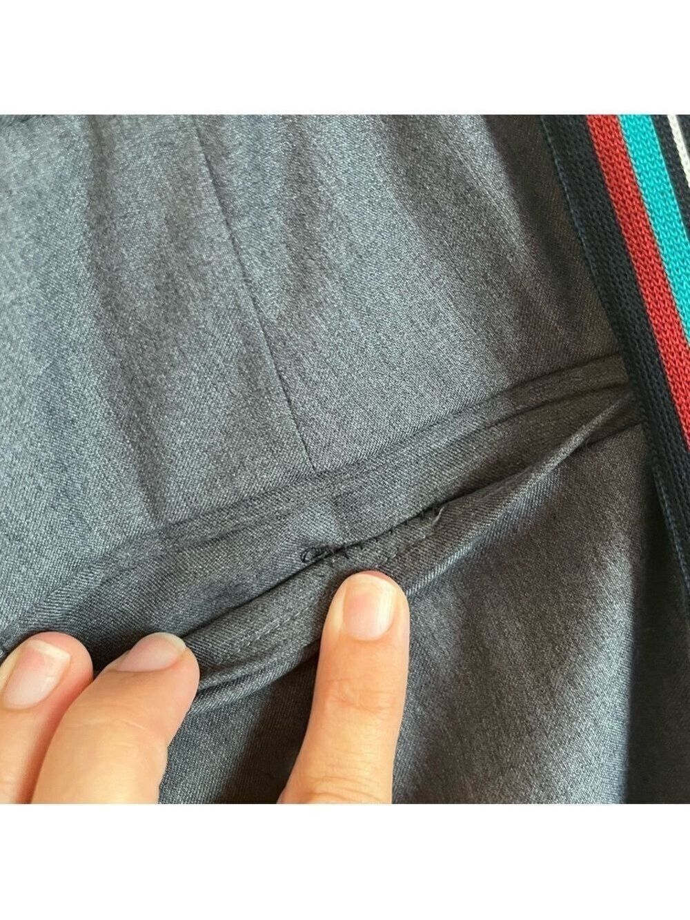 Topman Gray Side Stripe Drawstring Pants Men 30S Slim Tapered Jogger Athleisure - Picture 7 of 11